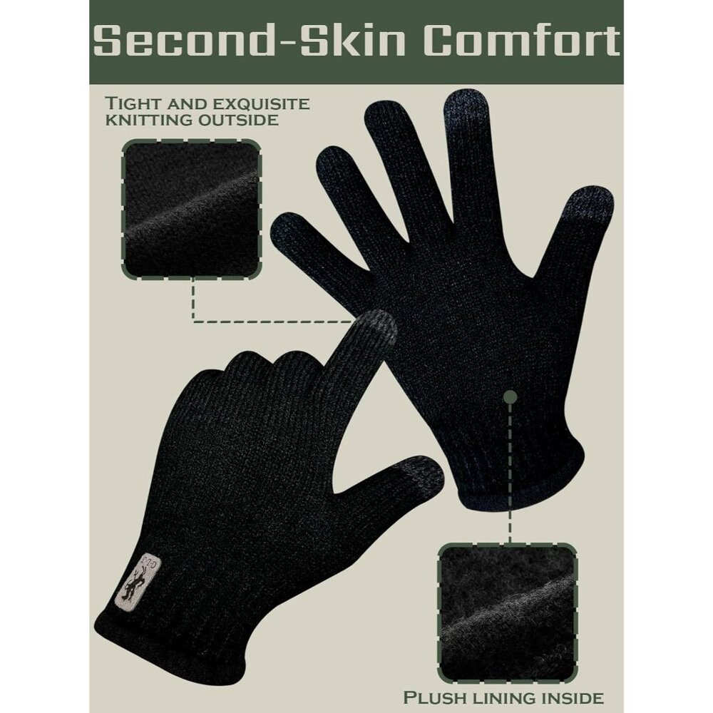 Winter Gloves Touchscreen Warm Knitted Gloves Wor… - image 2